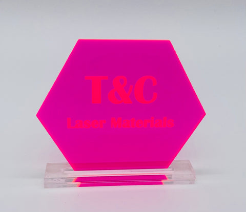 Pink Fluorescent Cast Acrylic for Laser Cutting & Engraving - 9095